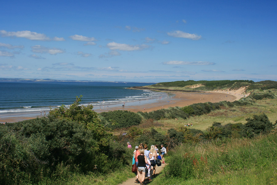 Gullane beach, and castles on the way home Stravaiging around Scotland